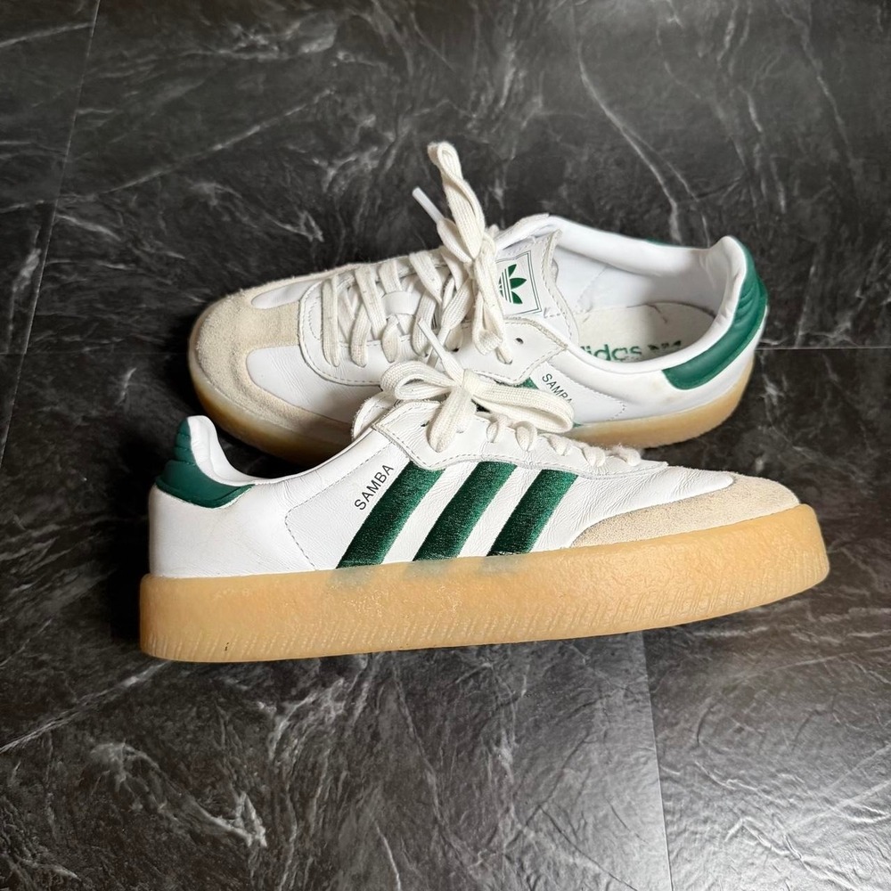 Adidas Samba OG Men's White Green Sneaker Shoe M7.5 ID0440